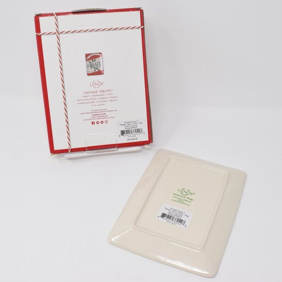 Lenox Vintage Treats Tray Spoon Rest Retro 6.5 New in Box Holiday Trinket Dish - Picture 3 of 8